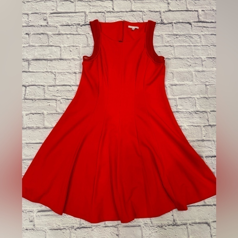 Sandra Darren Fit Flare Red Summer Dress Women’s Sz 18 Sleeveless Party Vacay